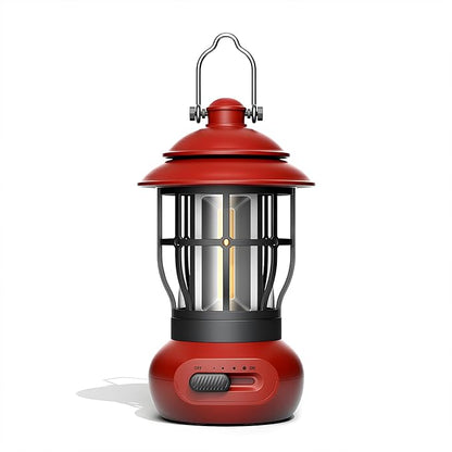 Camping Lamp, COB Lantern for Power Outage, Emergency Supplies, Suitable for Indoor and Outdoor, Portable Red