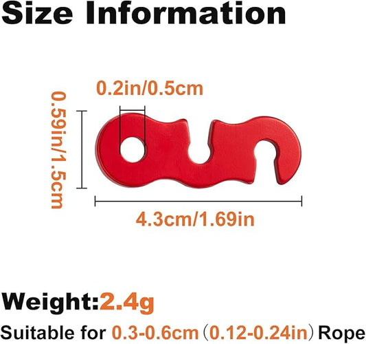 SATINIOR Guyline Tensioner Aluminum Alloy Tent Cord Paracord Tensioner Guy Line Rope Adjusters Cam Jam Cord Tighteners for Outdoor Tent Camping Hiking Accessories