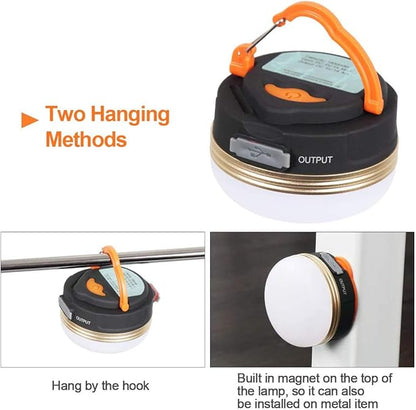 LED Camping Lantern, Rechargeable & Portable Tent Light, 300LM,3 Light Modes,1800mAh Power Bank,with Magnet Base,Electric Lantern Flashlight for Camping/Hiking/Fishing/Hurricane/Emergency