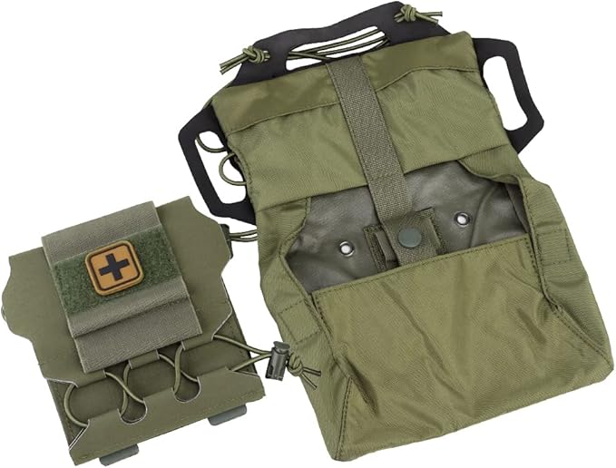 Tactical Medical Molle First Aid Pouch Two Piece System Micro Med kit Emergency Hunting Bag(Medium Size)