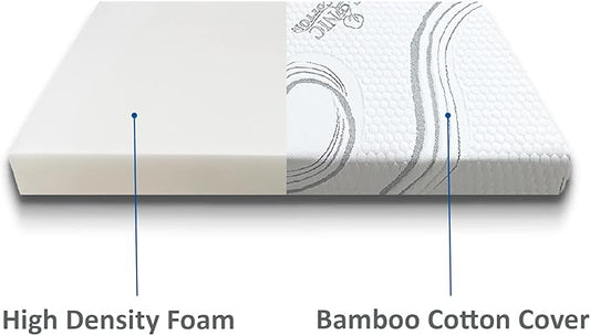 FoamRush 6-Inch Bunk (48" x 80") High Density Foam RV Mattress Replacement with Cotton Cover, Medium Firm, Pressure Relief Support, Travel Camper Trailer Truck, Made in USA, CertiPUR-US Certified