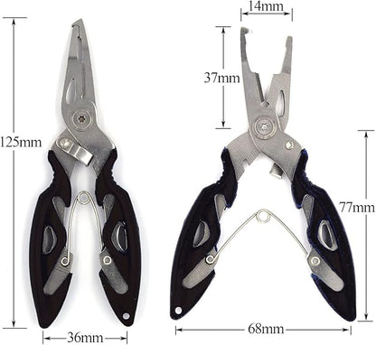 Pack of 201pcs Fishing Stainless Steel Split Rings 5 Sizes and Plier Set, Split Ring Capable of withstanding Large tensile Force and Fishing Plier Tool Kit for Saltwater Fishing Lure Connectors…