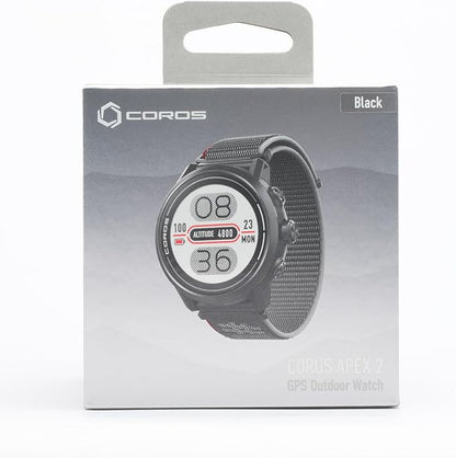 COROS APEX 2 GPS Outdoor Watch,1.2" Sapphire Screen,14 Days/40 Hours Battery Life,5 Satellite Systems, Offline Maps, Heart Rate Monitor, Music, Triathlon, Multisport, Training Plan and Workout-Black