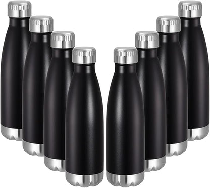 VEGOND 17oz Stainless Steel Water Bottles Bulk, Reusable Metal Sports Water Bottle Keeps Drink Hot and Cold, BPA Free Double Wall Vacuum Cola Shape Insulated Water Bottles for Camping Gym, 8 Pack
