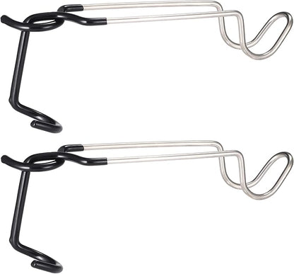 TOBWOLF 2PCS Outdoor Camping Lantern Hook Hangers Water Bottle Holder, Stainless Steel lamp Hanger Stand Water Bottle Bracket, Portable Non-Slip Tent Lamp Hook Cup Holder for Camping, Fishing, Hunting