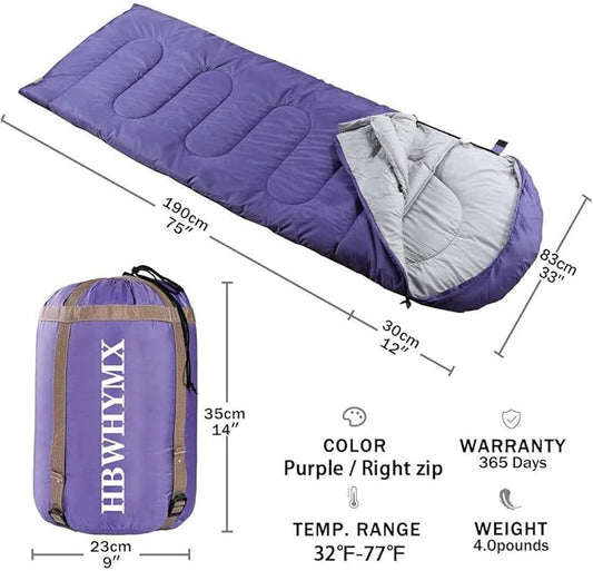 Sleeping Bags for Adults Backpacking Lightweight Waterproof- Cold Weather Sleeping Bag for Warm Camping Hiking Outdoor Travel Hunting with Camping Sleeping Bag