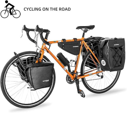 ROCKBROS Front Roller Panniers Bag Front Rack Bike Bag Sturdy Shelf Package with Carrying Handle & Free Shoulder Strap for Touring Picnic Commuting 1 Pair