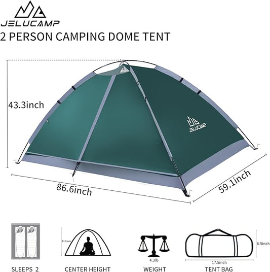 1/2/4/5/6 Person Dome Tents for Camping, Lightweight Portable Backpacking Tent, Small Easy Set Up Outdoor Waterproof Camping Hiking Tent for Adults