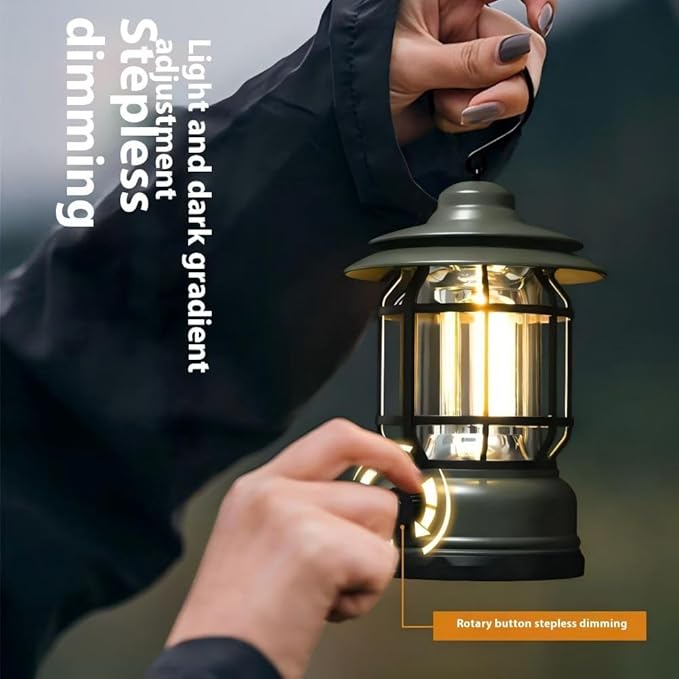 Rechargeable Lanterns for Camping,Outdoor Camping Light with USB Charging Port,Fearless of Wind and rain,Suitable for Garden,Courtyard,and Lawn use（Black）