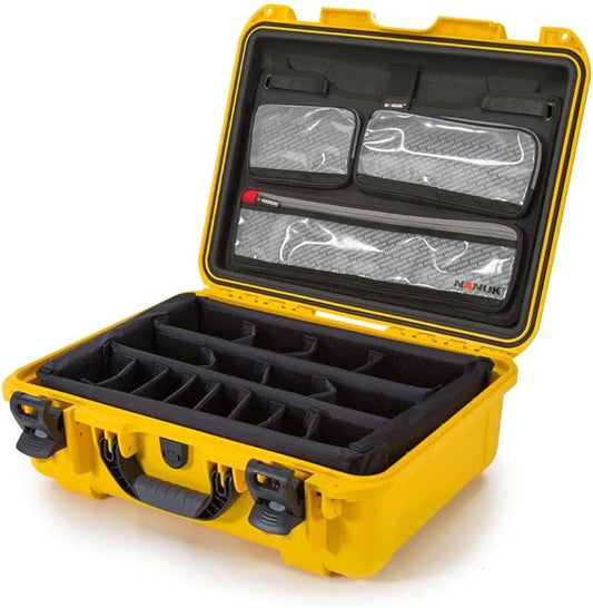 Nanuk Large Series 930 Lightweight NK-7 Resin Waterproof Hard Case with Lid Organizer and Padded Dividers, Yellow