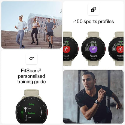 POLAR Pacer Ultra-Light GPS Fitness Tracker Smartwatch for Runners; S-L, for Men or Women, White