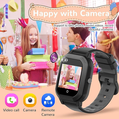 Wonlex GPS Smart Watch for Kids, 4G Smartwatch with SIM Card, 1.4" Phone Watch with Video Calls, Voice Chat, SOS, Camera, Pedometer, Alarm, Games for Boys Girls Aged 3-12 Years Old
