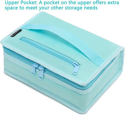 FlowFly Small Insulated Lunch box Portable Soft Bag Mini Cooler Thermal Meal Tote Kit with Handle for Work & School, Light Blue