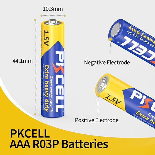 PKCELL AAA Batteries 40 Pack, Triple A Batteries, 1.5V High-Performance Carbon Battery for LED Candles Clock Remote Controls Flashlights