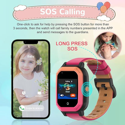 Wonlex GPS Smart Watch for Kids, 4G Smartwatch with SIM Card, 1.4" Phone Watch with Video Calls, Voice Chat, SOS, Camera, Pedometer, Alarm, Games for Boys Girls Aged 3-12 Years Old