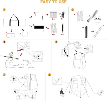 Bundle of KingCamp Oversize Coffee Camping Shower Tent and Blue Outdoor Shower Tents for Camping Changing Dressing Room Portable Toilet Tent, Easy Set Up, More Space Than Pop Up Privacy Tent