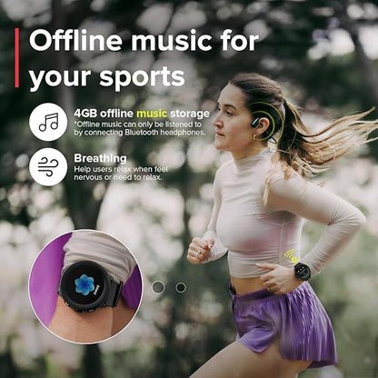 SUUNTO Run Sports Watch, 1.32" AMOLED Touchscreen w/Crown Button, 12D Battery Life, Dualband Accurate GPS, Wrist Heart-Rate & Sleep Health Tracking, 35g Lightweight & 4GB Offline Music, All Black