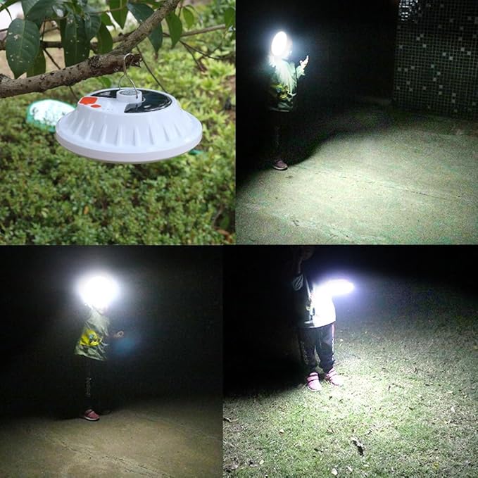 LED Camping LED Tent Solar Lantern Lights 6000LM 5 Mode USB Rechargeable Remote Control Portable Light Tent Hanging Flashlight Outdoor Fishing Emergency Courtyard Garden 1pack