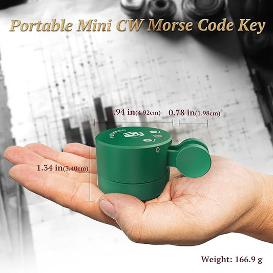 Putikeeg Mini Morse Code Key - CW Dual Paddle with Magnetic Base, Magnetic Return Paddles Morse Lambic Key for Amateur Ham Radio(Green)