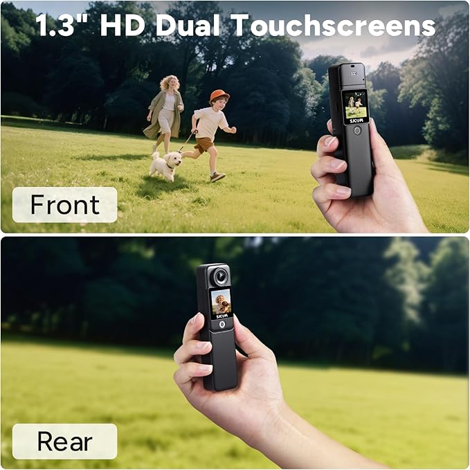 SJCAM C300 4K Pocket Action Camera with Stabilization,64GB Card vlogging Camera,7h use time,30m Waterproof Body cam, Magnetic Werable Camera for Travel,Creators,Vloggers,Kids