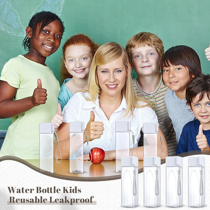 Mifoci 30 Pcs Water Bottle Bulk 17 oz Plastic Sports Water Bottles for Kids Adults Reusable Leak Proof Portable Drink Container Large for School Classroom Travel Camping Fitness Office(White)