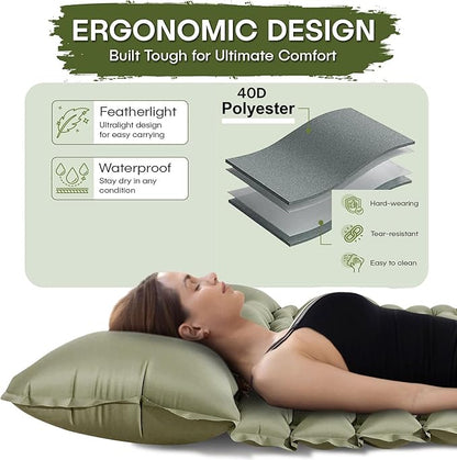 IFORREST Self-Inflating Double Sleeping Pad - Fast 60s Foot Pump 2 Person Ultralight Air Mattress - Ideal for Camping, Hiking and Backpacking