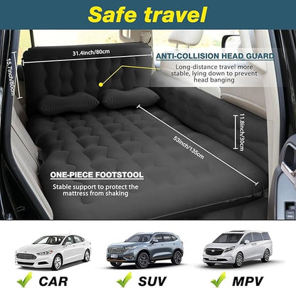 SUV Air Mattress Camping Bed - Car Mattress Back Seat Portable Foldable Car Air Bed Sleeping Pad Car Bed Mattress for Sedan Truck
