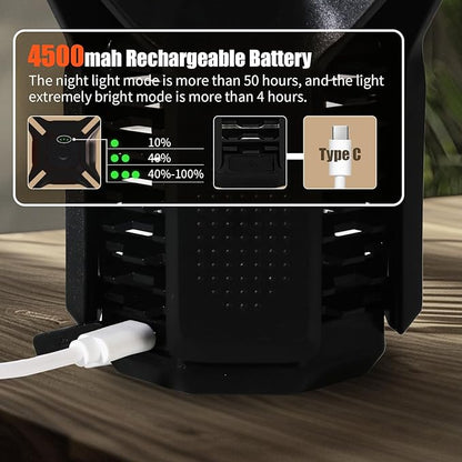 Rechargeable LED Camping Lantern - Free-Grip Design,4 Modes,IP65 Waterproof,3000K Warm Glow, Lightweight Portable Outdoor Light,Emergency Tent Light for Hiking,Backpacking & Home Use