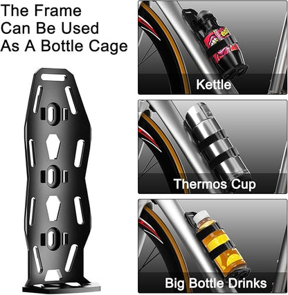 ENLEE 2pcs Bike Fork Bag with Multipurpose Cage-Waterproof Dry Bike Bags for Bicycles 5L Lightweight Portable Roll Top Design Bike Packing Fork Bags for MTB, Road, Gravel, Folding Bikes Touring