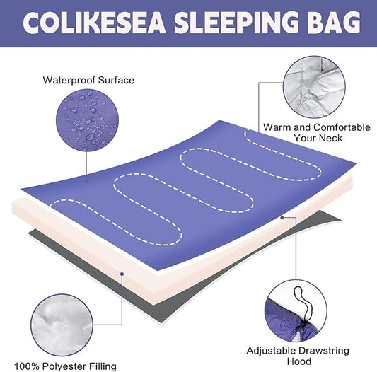 Sleeping Bags for Adults, Teens & Kids - Use for 3-4 Seasons, Warm & Cold Weather - Lightweight,Waterproof, Use for Backpacking, Hiking and Camping