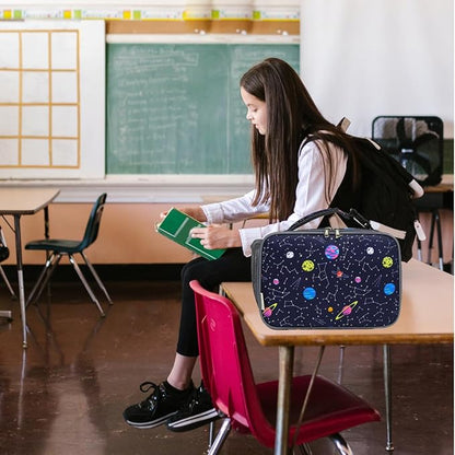Insulated Lunch Box for School, Thermal Reusable Durable Freezable Lunch Bags for Kids Boys Girls Men Women - Small Soft Cooler Portable Lunch Tote Kit for Work Picnic Travel,Constellation