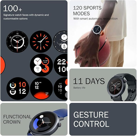 CMF Watch Pro 2 Smartwatch for Men Women, Fitness Tracker with Heart Rate, SPO₂ Monitoring,120 Sports Model, Bluetooth Calls with AI Noise Reduction, IP68 Waterproof with GPS for Android iOS Ash Grey