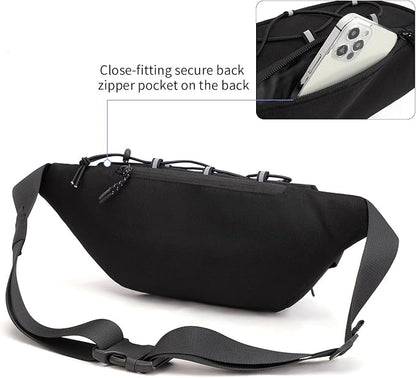TINYAT Fanny Pack for Men Women Multifunction Waist Packs Large Crossbody Bum Bag with Zipper Waterproof Chest Bag for Hiking