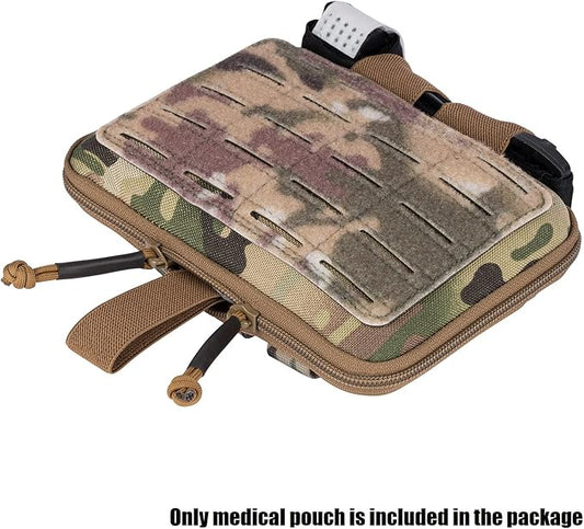 Medical Pouch for Tactical/Duty Belt MOLLE Vest/Pack EMT First Aid Pouch IFAK Utility Pouch Trauma Kit Organizer w/Tourniquet Holder