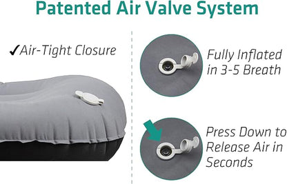 TREKOLOGY Aluft 1.0 Comfy Inflatable Camping & Backpacking Pillow - Perfect for Sleeping, Air Travel, Beach - Quick & Easy to Inflate and Deflate Camper Pillow