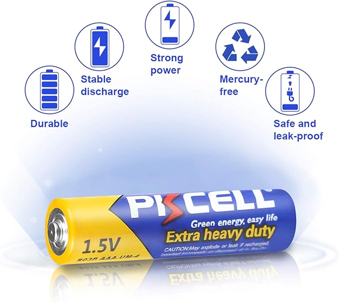 PKCELL AAA Batteries 20 Pack, Triple A Batteries, 1.5V High-Performance Carbon Battery for LED Candles Clock Remote Controls Flashlights