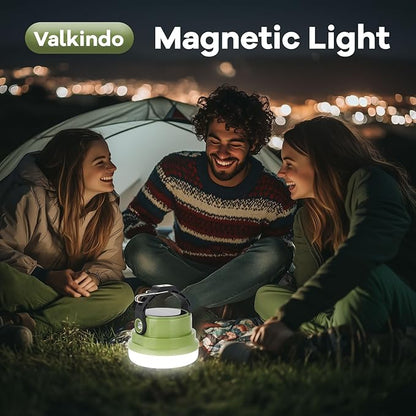 Solar Camping Lantern Rechargeable, 2-in-1 10000mAh Rechargeable Camping Light and Phone Charger for Hiking,Travel - Emergency Hanging Light for Hurricane, Power Outage, 100W, Green