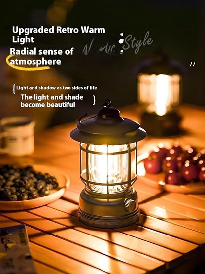 Rechargeable Camping Lantern,Outdoor Camping Light with USB Charging Port,Fearless of Wind and rain,Suitable for Garden,Courtyard,and Lawn Use(Green)