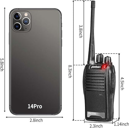 777S Rechargeable walkie talkies for Adults Long Range with Earpieces and Li-ion Battery,Two Way radios has VOX/TOT/Emergency Alarm/Battery Low Alert/Flashlight/Scan Function（2 Pack）