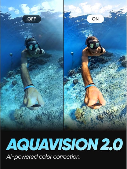 Insta360 X3 Invisible Dive Kit - Waterproof 5.7K 360 Action Camera, Dive Case, Selfie Stick, Dual 1/2" 48MP Sensors, Stabilization, 360 Horizon Lock, 4K Single-Lens, AI Editing