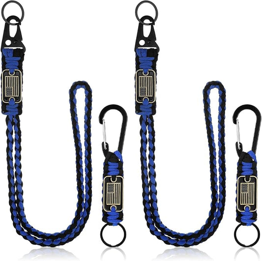 Frienda 2 Set Heavy Duty Paracord Lanyard Necklace Whistles Strap Braided 550 Keychain Lanyard for Outdoor Activities Camera