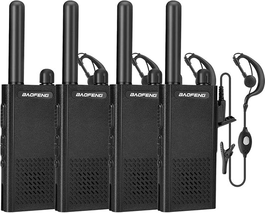 Baofeng T26 Walkie Talkies Long Range, Rechargeable Li-ion Battery 16 FRS Channel Two Way Radios with Earpieces for Adults, Handheld Mini Compact Walky Talky with Type-C Charging