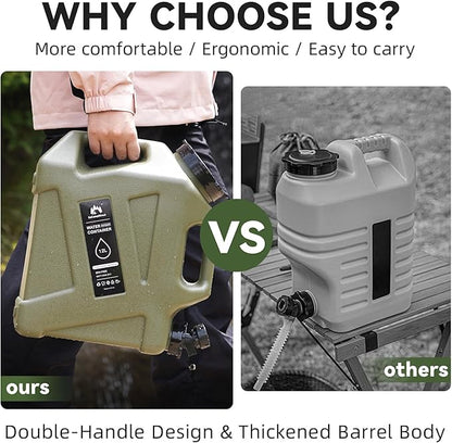 Camping Water Jug - 3.2 Gallan Water Container with Spigot | Portable Water Tank for Outdoor Hiking Picnic Supplies-Green