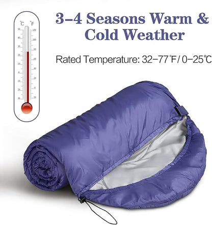 Sleeping Bags for Adults, Teens & Kids - Use for 3-4 Seasons, Warm & Cold Weather - Lightweight,Waterproof, Use for Backpacking, Hiking and Camping