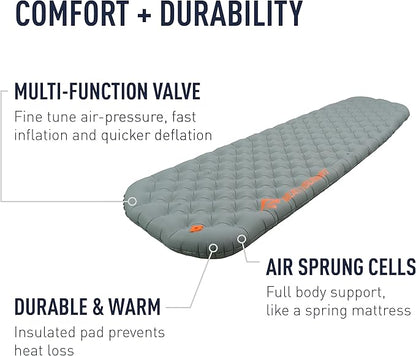 Sea to Summit Ether Light XT Extra-Thick Insulated Sleeping Pad, Rectangular - Regular (72 x 25 x 4 inches)