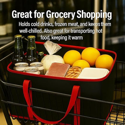 musbus 2 Pack XL-Large Insulated Grocery Shopping Bags, Green, Reusable Bag,Thermal Zipper,Collapsible,Tote,Cooler,Food Transport hot and Cold,for instacart,Camping