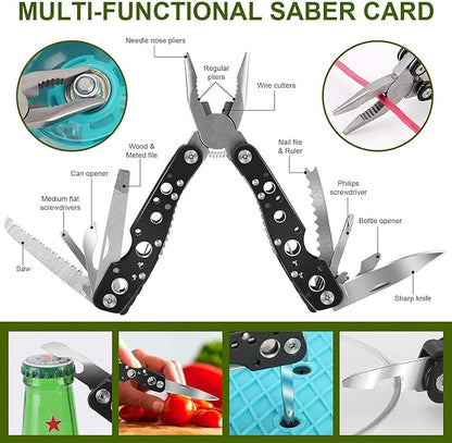 Survival Kit, 32 in 1 Professional Emergency Survival Gear Equipment Tools First Aid Supplies with Molle Pouch Gifts Ideas for Men Families SOS Tactical Hiking Hunting Disaster (Green)