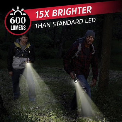 Heavy Duty 2-Cell D Battery LED Big Flashlights, High Lumens, Single Mode, Aluminum, Rugged Metal Flashlight for Outdoors and Emergency Power Outages (3 Pack)