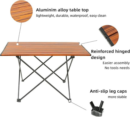 ROCK CLOUD Portable Camping Table Ultralight Aluminum Camp Table Folding Beach Table for Camping Hiking Backpacking Outdoor Picnic
