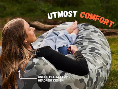 WEKAPO Inflatable Lounger Air Sofa Hammock-Portable,Water Proof& Anti-Air Leaking Design-Ideal Couch for Backyard Beach Traveling Camping Picnics & Music Festivals